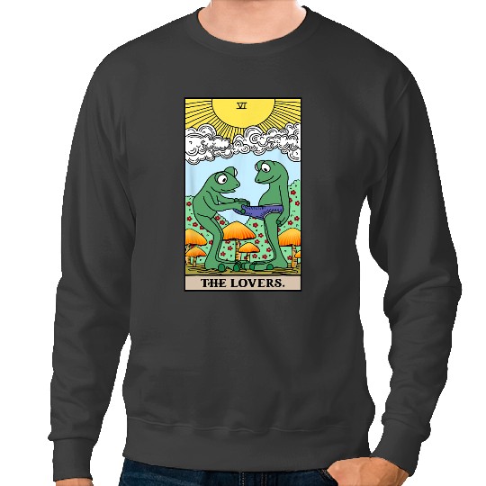 Frog Gift The Lovers Frog Toad Tarot Card Cottagecore Frog Lover 8 Sweatshirts