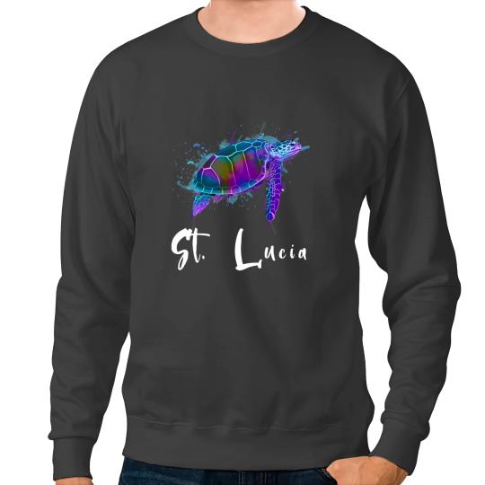 KV9 Turtle St. Lucia Island Sea Turtle Caribbean Sea St Lucia Sweatshirts
