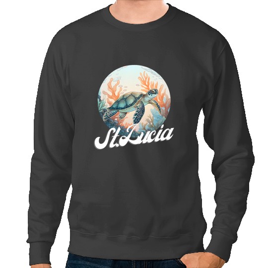 KV9 Turtle St. Lucia 2Patriotic Turtle Illustration Sweatshirts