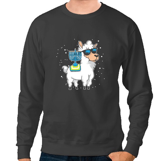 Lama Llama Menorah Happy Hanukkah Festival Jewish Alpaca 21 Sweatshirts