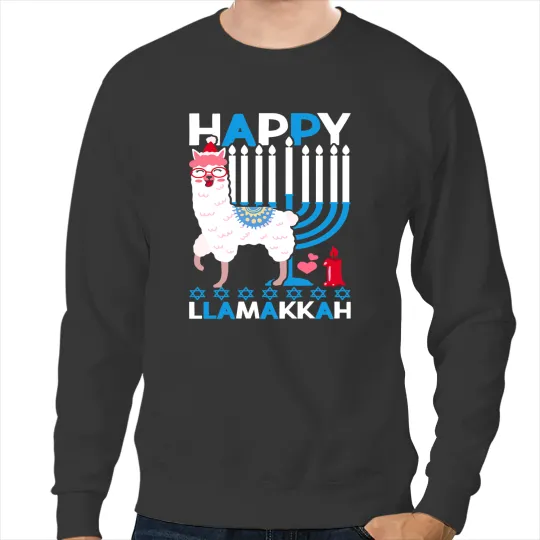 Lama Llama Happy Llamakkah Hanukkah Llama Chanukah Alpaca Women Gift 22 Sweatshirts