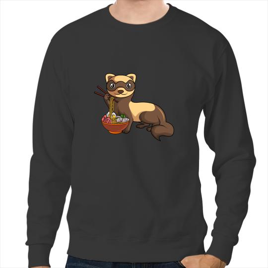 Ferret Gift Japanese Noodles Kawaii Ramen Sweatshirts