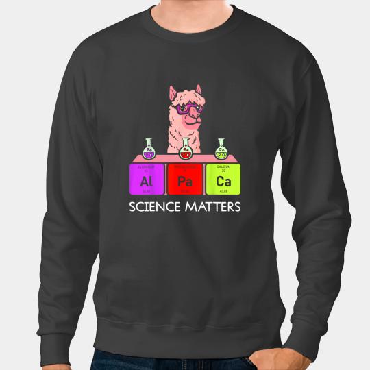 Lama Llama Science Matters Alpaca Biologist Chemistry Periodic Table Sweatshirts