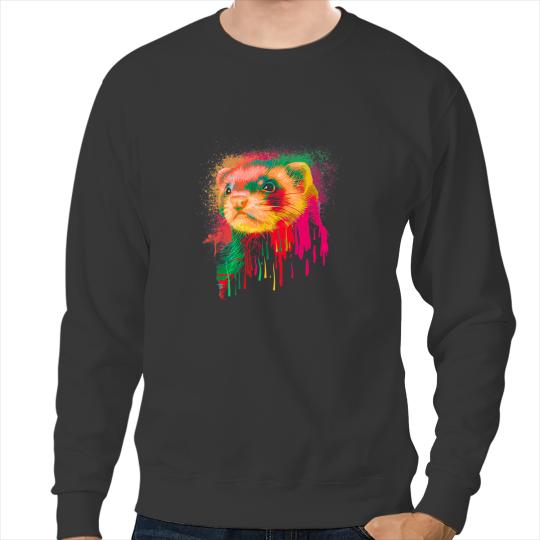 Ferret Gift Water Art Weasel Animal Furry Ferret Sweatshirts
