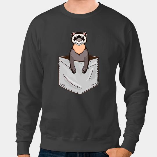 Ferret Gift In The Pocket Cute Animal Lover Ferret Owner Sweatshirts