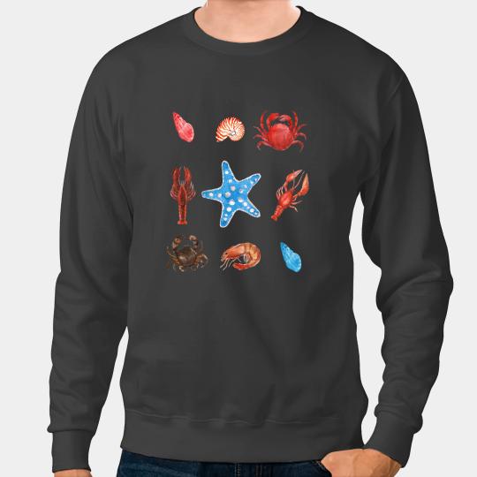 Shrimp Gift Crabs Crustacean Core Aesthetic Crustaceans Crab Lobster Shrimp 54 Sweatshirts