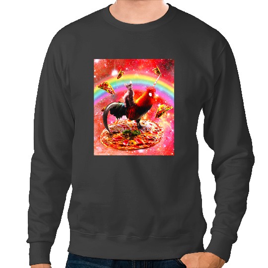 Chicken Poultry Space Cat Riding Chicken Unicorns 2Pizza 2Taco Sweatshirts
