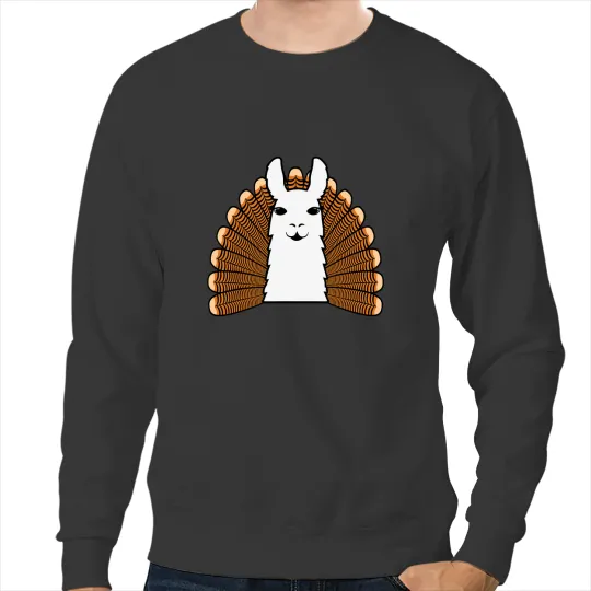 Lama Llama Thanksgiving Turkey Llama Funny Alpaca Lover Girls Womens Sweatshirts