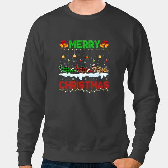 Platypus Gift Merry Christmas Cute Platypuses xmass Leopard Plaid Santa Hat Sweatshirts