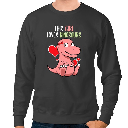 Dinosaur Dino Dino Family Siblings TRex Love Tyrannosaurus Rex Girl Kid Sweatshirts