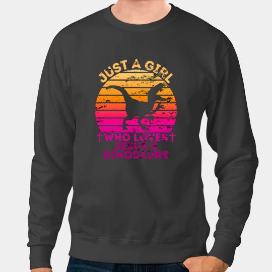 Dinosaur Dino Christian Girl Who Loves Jesus And Dinosaurs Christian Woman Sweatshirts