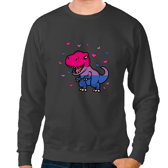 Dinosaur Dino Bisexual Pride Flag TRex Bisexual 1 Sweatshirts