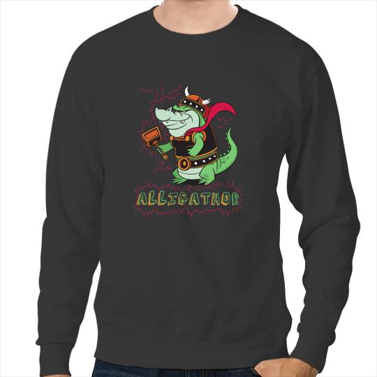 Alligator Animals alligator thor norse god funny Crocodile Sweatshirts