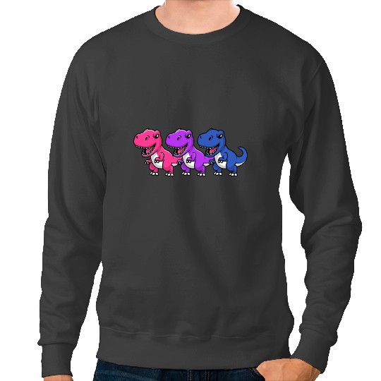 Dinosaur Dino Bisexual Pride Colors Bi Pride Dinosaurs TRex Sweatshirts