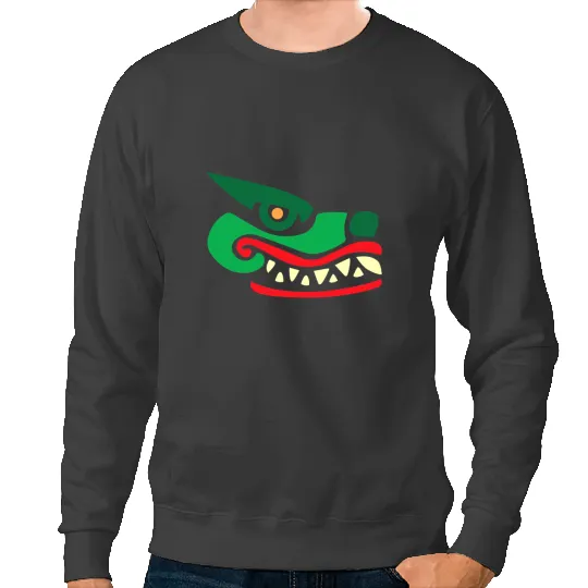 Alligator Animals Tattoo Ink Aztec Symbol Crocodile Cipactli Aztec Tattoo Aztec Mythology Crocodile Sweatshirts