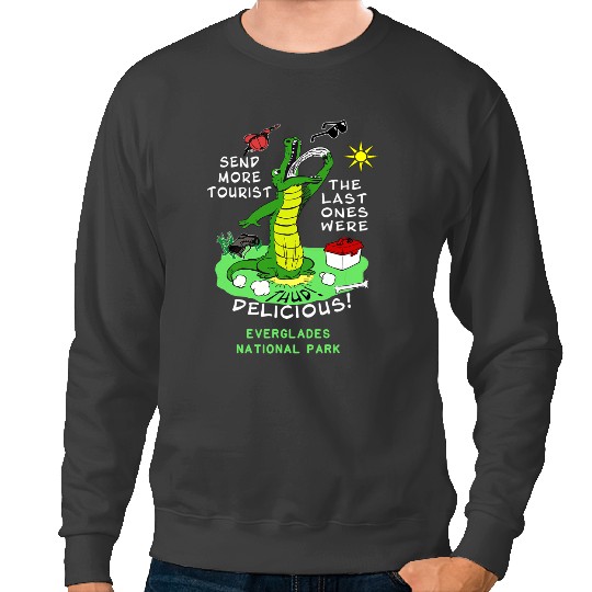 Alligator Animals Everglades National Park Send More Tourists Funny Crocodile Sweatshirts
