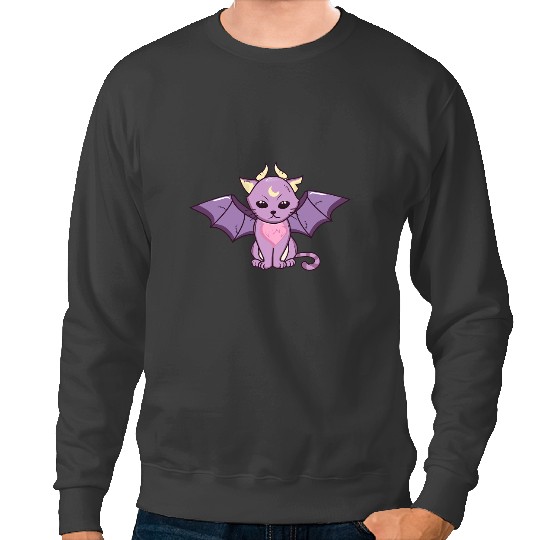 Cat Paws goth kawaii cat bat wings cute outfit Sweatshirts