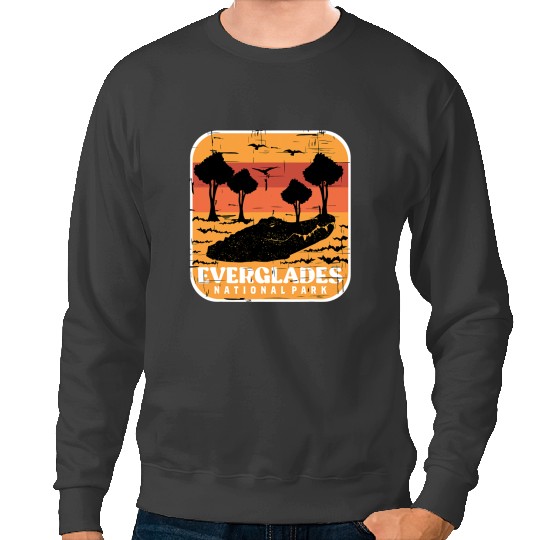 Alligator Animals Everglades Alligator National Park Wetlands Florida Crocodile Sweatshirts