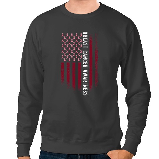 Camping Camp American Advocacy Campaign Flag Breast Cancer Awareness Camper Sweatshirts