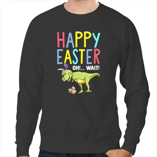 Dinosaur Dino Happy Easter Dinosaur Cute Bunny Egg Hunt Women Kids Gift Sweatshirts