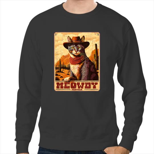 Cat Paws Meowdy Funny Country Music Cat Cowboy cute Vintage Sweatshirts