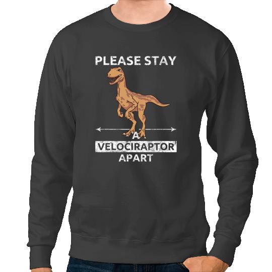 Dinosaur Dino Dino Please Stay A Velociraptor Apart 1 Sweatshirts