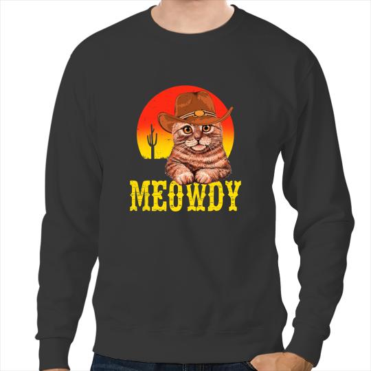 Cat Paws Meowdy Funny Country Music Cat Cowboy Hat vintages 2 Sweatshirts