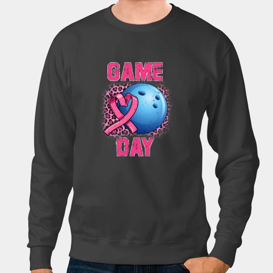 Bowling Gift Leopard Pink Out Bowling Tackle Breast Cancer Awareness 2 Sweatshirts