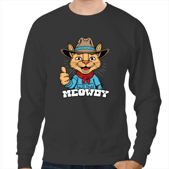 Cat Paws Meowdy Funny Country Music Cat Cowboy Hat vintages 80s anima Sweatshirts