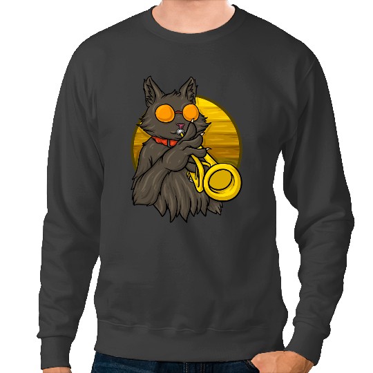 Cat Paws Trumpet Lover Cat Trumpet Player Jazz Musician Music Marching Band Sweatshirts