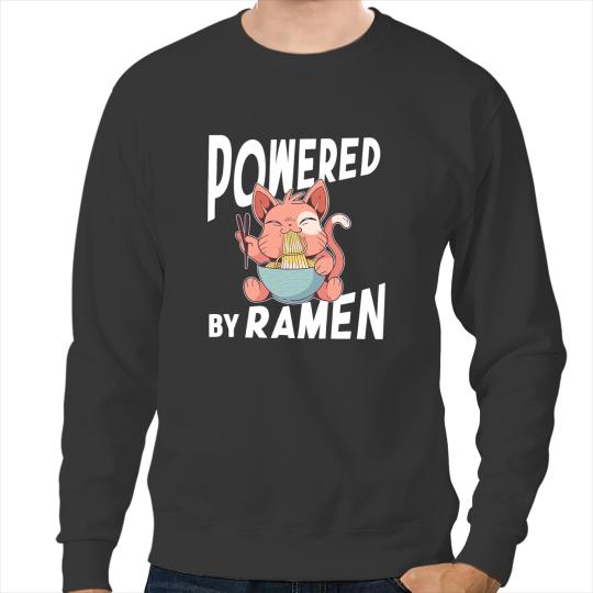 Cat Paws Powered Cat Ramen Anime Noodles Kawaii Japanese Sketching Sweatshirts