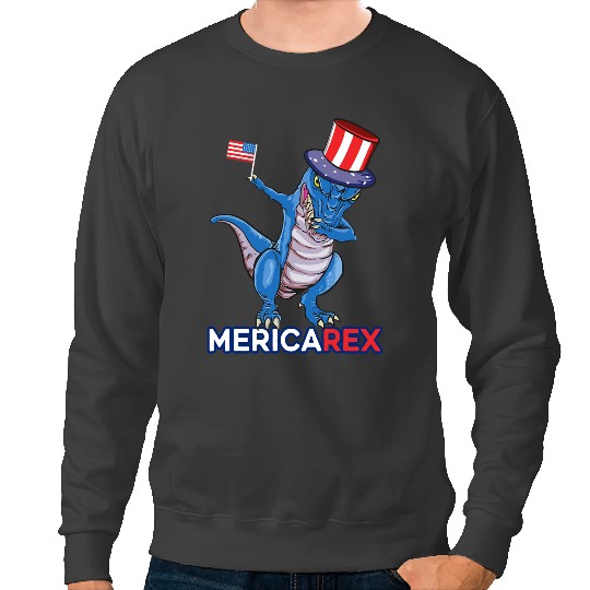 Dinosaur Dino Dino Funny 4th OF July Dabbings T Rex Merica Boys Adult Sweatshirts