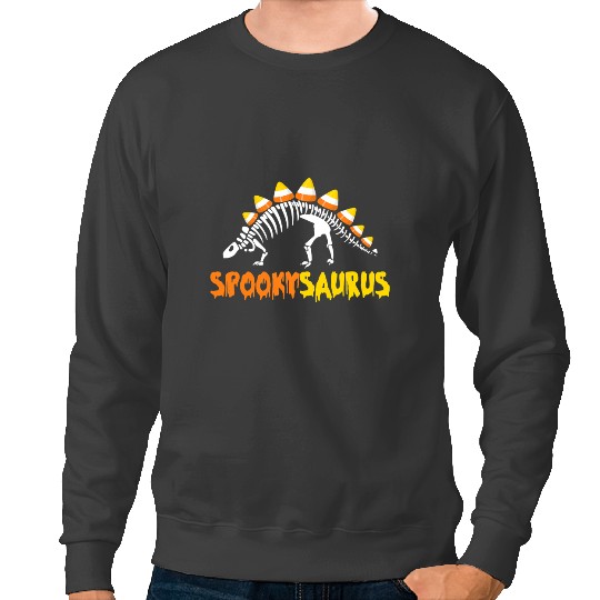 Dinosaur Dino Funny Spookysaurus Candy Corn Dinosaur Halloween Sweatshirts