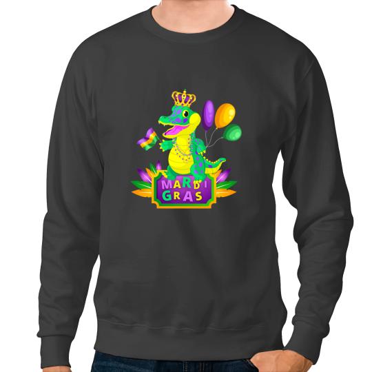 Alligator Animals Mardi Gras Crocodile Alligator Lover New Orleans Louisiana Crocodile Sweatshirts