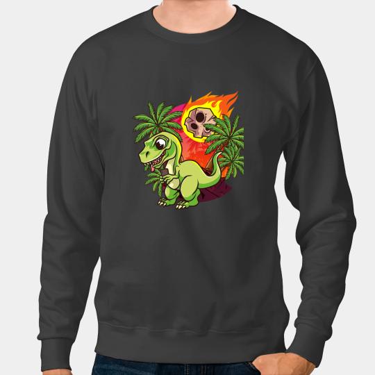 Dinosaur Dino Asteroid Day TRex Dinosaur Hilarious Character Space Meme Sweatshirts