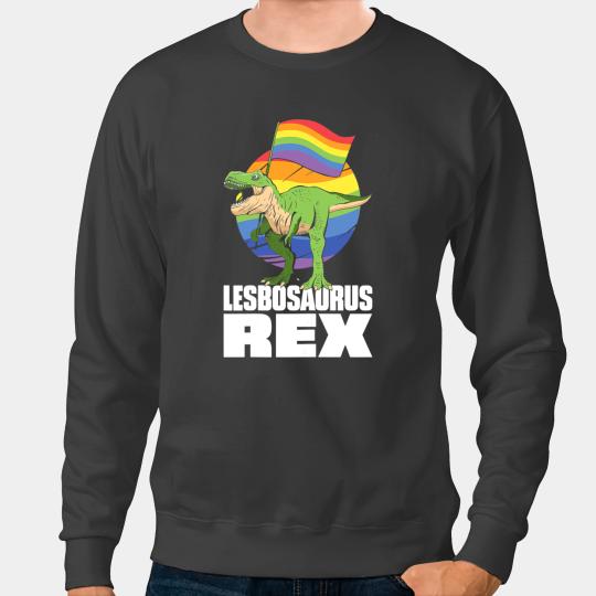 Dinosaur Dino Dino LGBT Womens Lesbosaurus Rex LGBTQ Gay Lesbian Rainbow Pride Sweatshirts