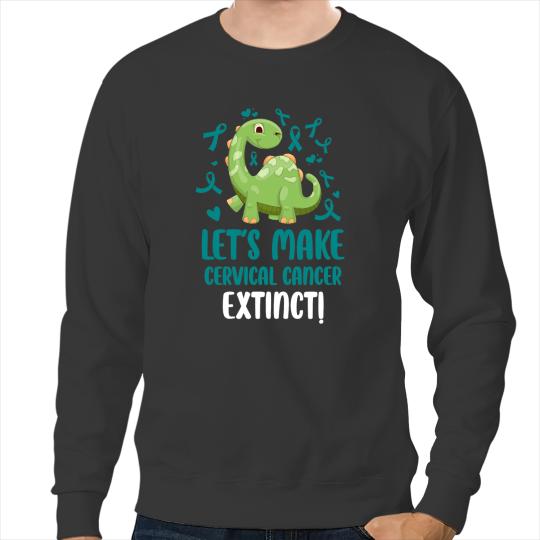 Dinosaur Dino Cute Dinosaur Cervical Cancer Survivor Son Daughter Support Sweatshirts