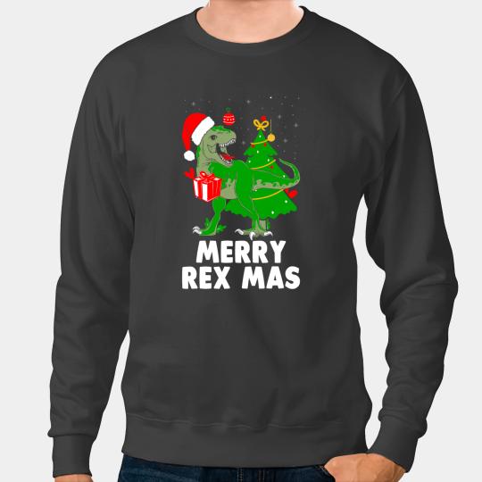 Dinosaur Dino Merry Rexmass Christmas Tyrannosaurus Rex Santa Hat Dino Sweatshirts