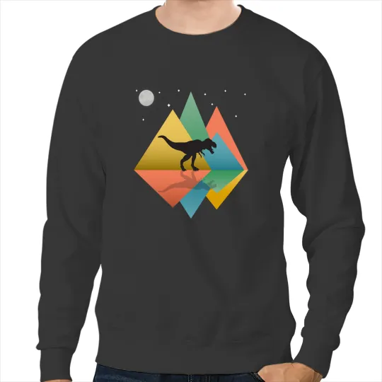 Dinosaur Dino Tyrannosaurus Rex Dinosaur Fan Mountains Retro Pop Art Sweatshirts