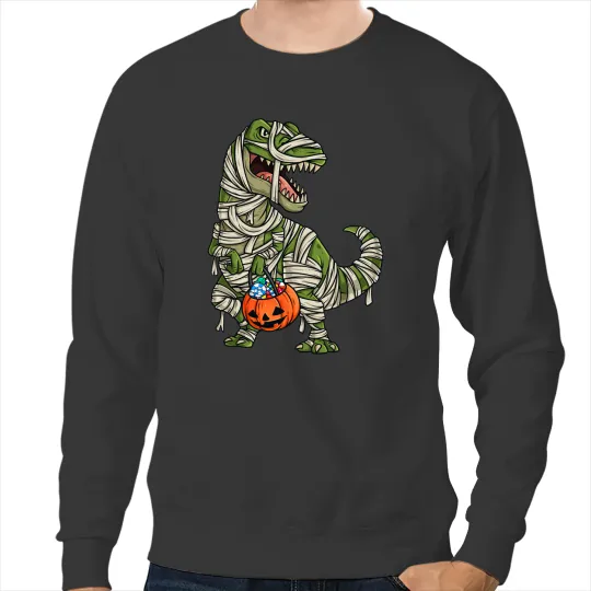 Dinosaur Dino Halloween Dinosaur Mummy T Rex Scary Boys Kids Teens Sweatshirts