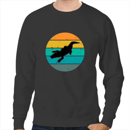 Alligator Animals Retro Sunset Lover Cute Reptile Mom Dad 2 Crocodile Sweatshirts