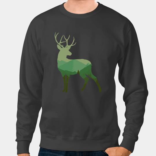 Deers vintages deer nature scene wild buck sunset mountain elk 2 Sweatshirts