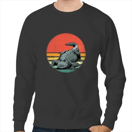 Alligator Animals Retro vintages Crocodile Alligator Reptile Gators Wildlife 3 Crocodile Sweatshirts