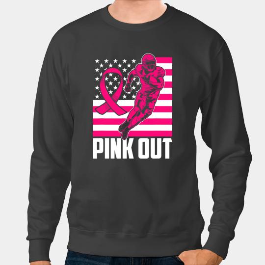 Football Gift Cute Pink Ribbon Breast Cancer Awareness Football Pink Out Sweatshirts