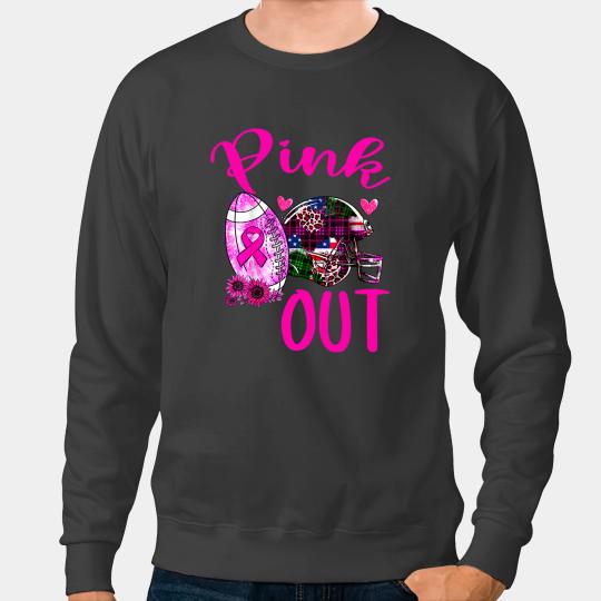 Football Gift Pink Out Breast Cancer Awareness Bleached Football Mom Girls Sweatshirts