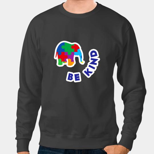 Elephants Lover Autistic Orange Day Autism Awareness Spectrum Elephant Be Kind Sweatshirts