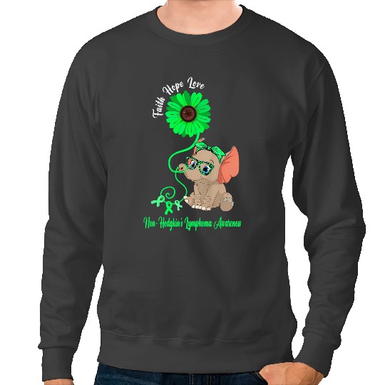 Elephants Lover NonHodgkins Lymphoma Awareness Elephant Faith Hope Love Sweatshirts