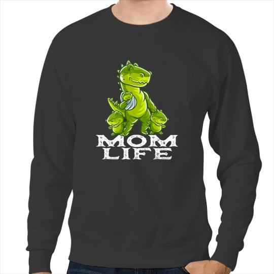 Dinosaur Dino TRex Dinosaur Mama Mom Life Mommy Dino Family Mothers Day Sweatshirts