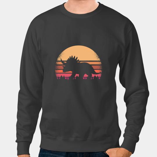 Dinosaur Dino Triceratops Dinosaur vintages Dino 60s 70s 80s Retro Sunset Sweatshirts