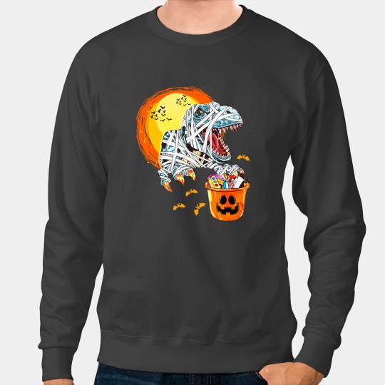 Dinosaur Dino Kids Halloween Dinosaur T rex Boy Girl Mummy Pumpkin Spooky Sweatshirts
